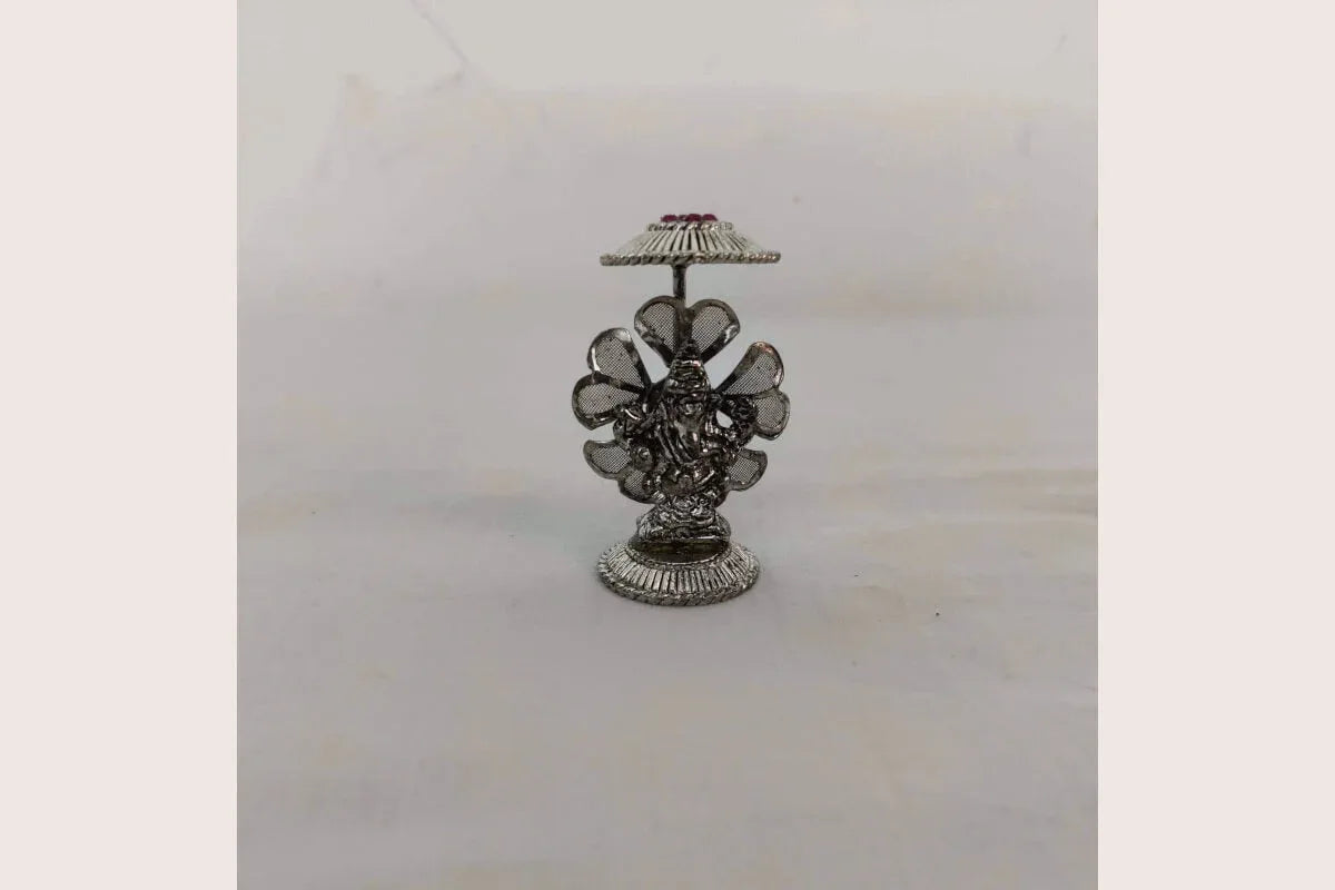 Antique Silver Ganesh Showpiece - Puja Celebrations