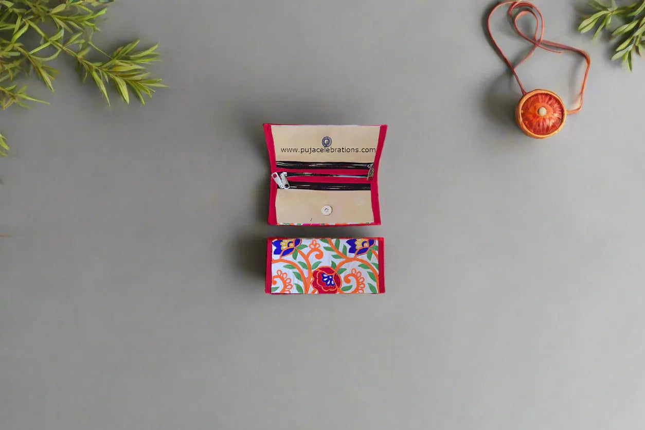 Embroidered Clutch Purse - Puja Celebrations