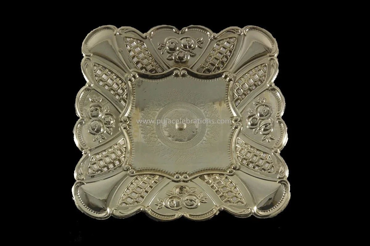 Fancy Golden Plate - Puja Celebrations