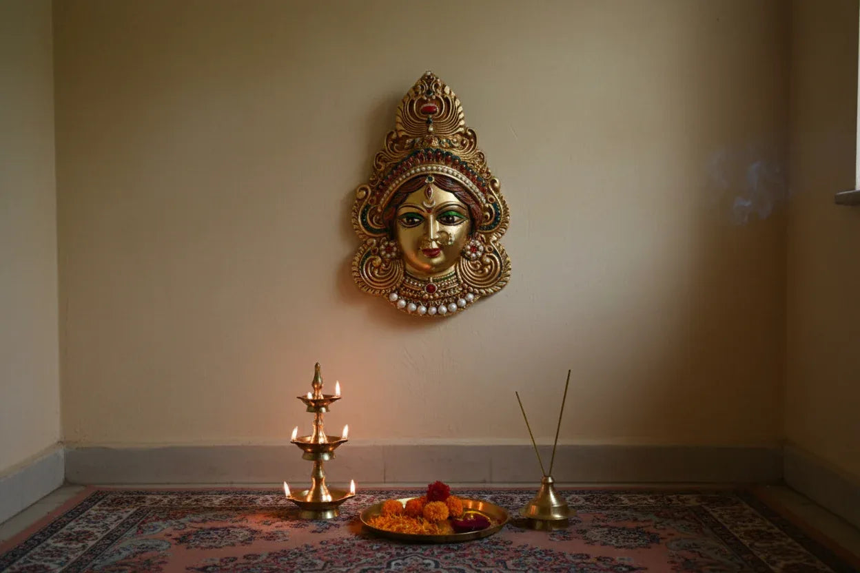 Goddess Durga Face Wall Hanging - Puja Celebrations