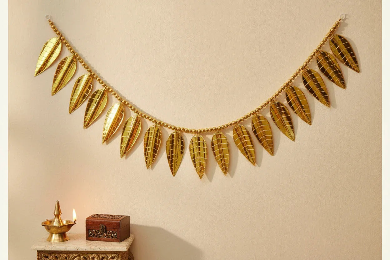 Golden Leaf Toran - Puja Celebrations
