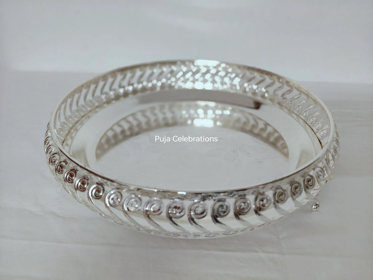 German Silver Tray - Puja Celebrations