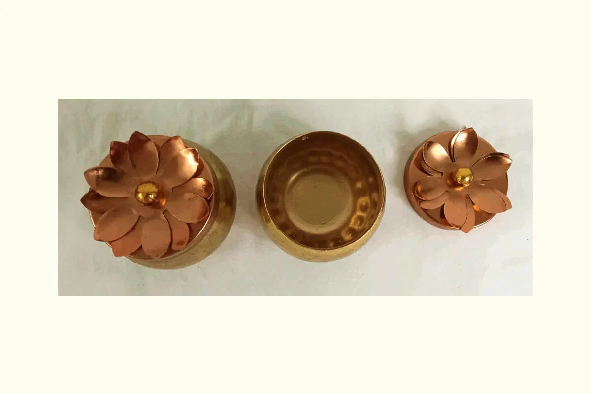 Metal Dry Fruit Box - Puja Celebrations