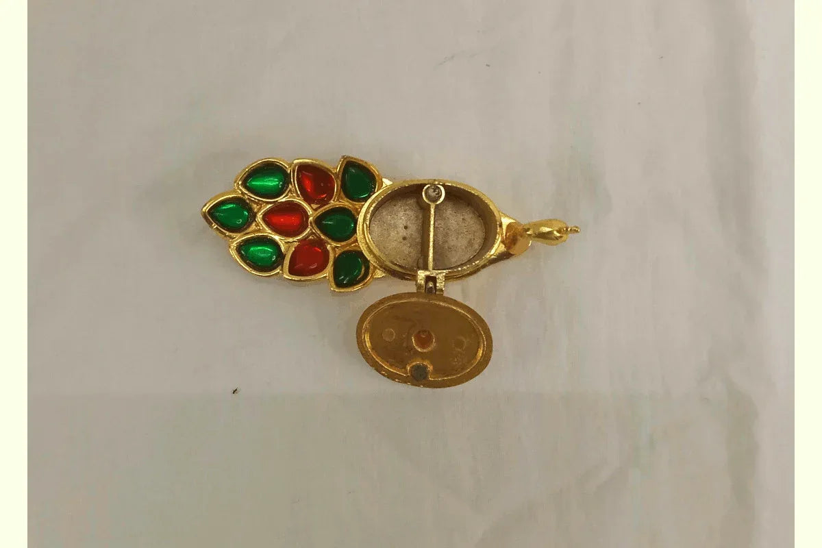 Metal New Peacock Kumkum - Puja Celebrations