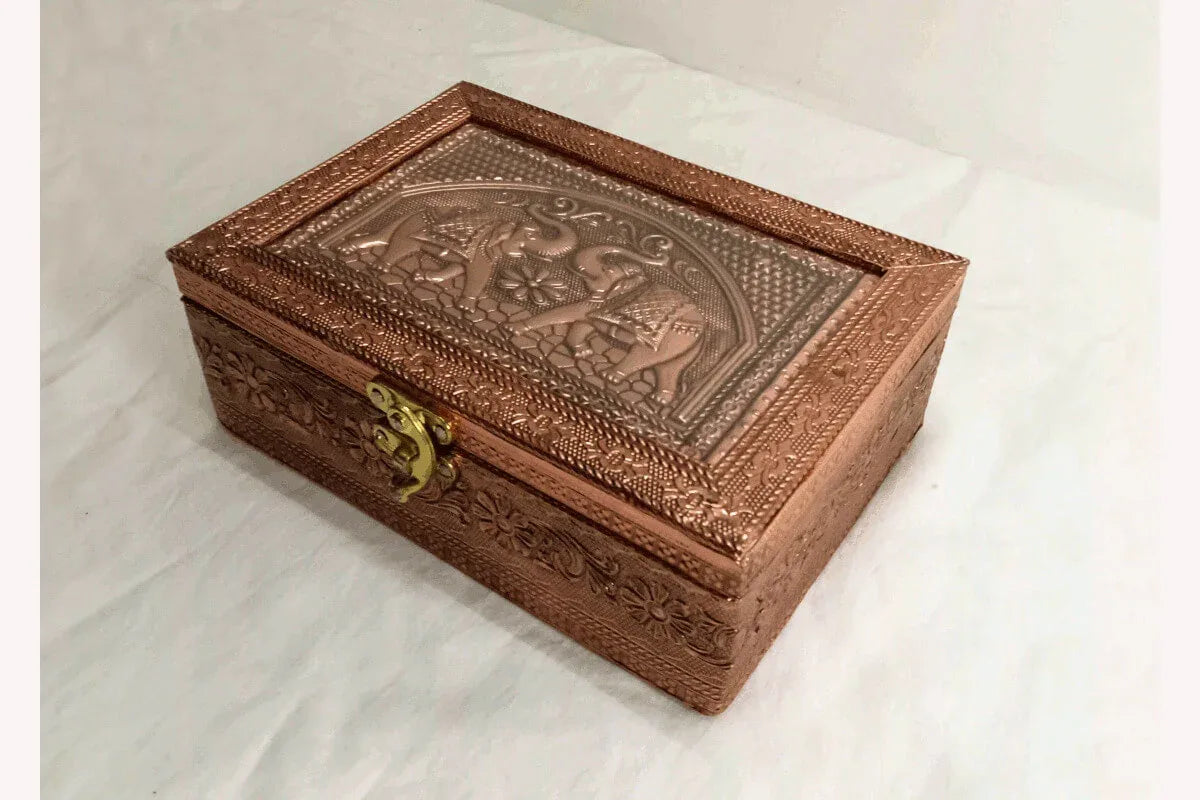 Elephant Design Jewel Box - Puja Celebrations