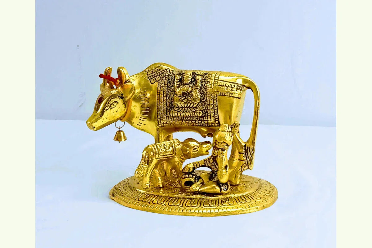 Cow and Calf With Krishna - Puja Celebrations