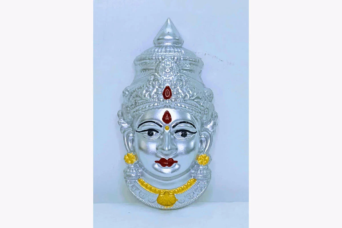 Gowri Devi Face German Silver - Puja Celebrations