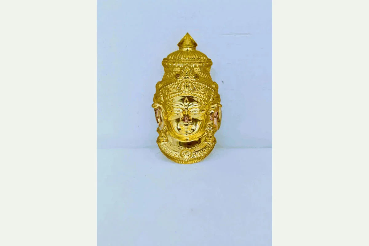 Gowri Amman Devi Face Gold Finish - Puja Celebrations