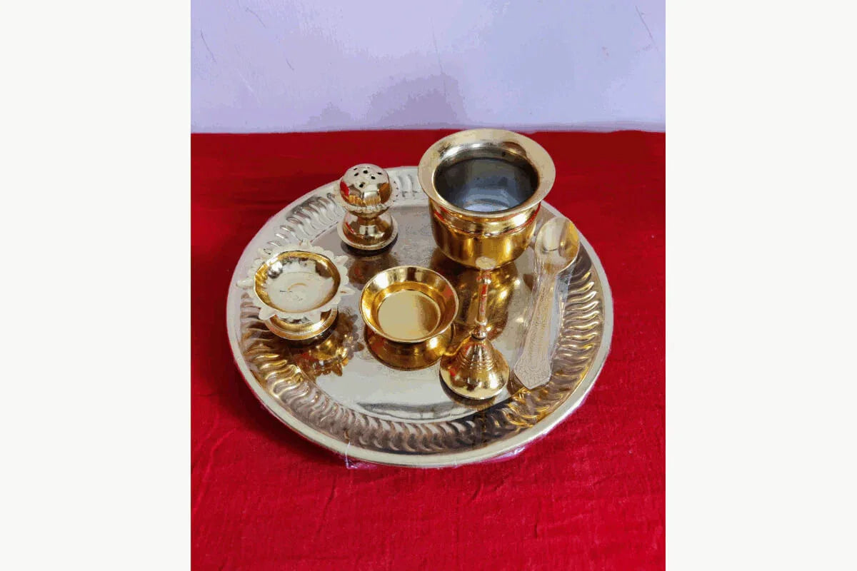 Gold Plated Pooja Set – Puja Celebrations1