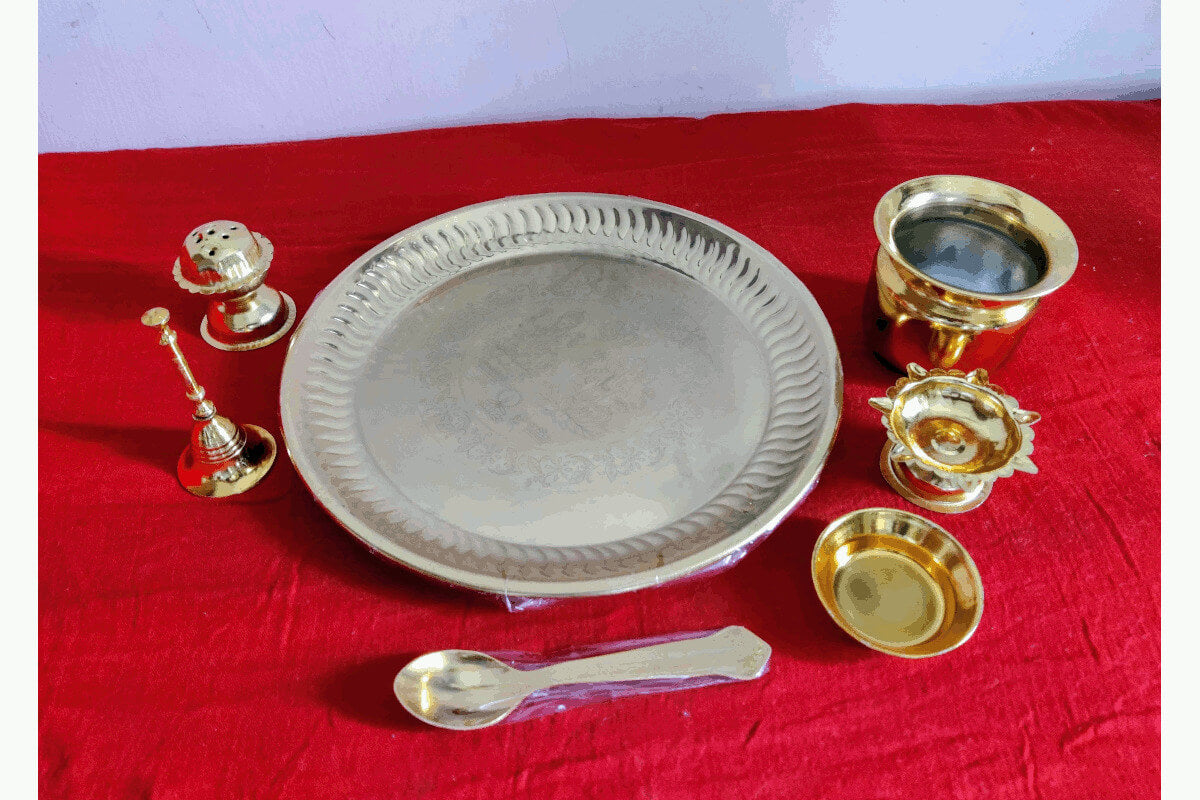 Gold Plated Pooja Set