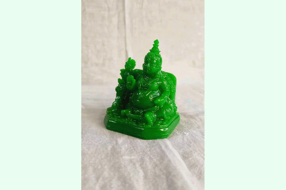 Kubera Lakshmi Statue Green - Puja Celebrations