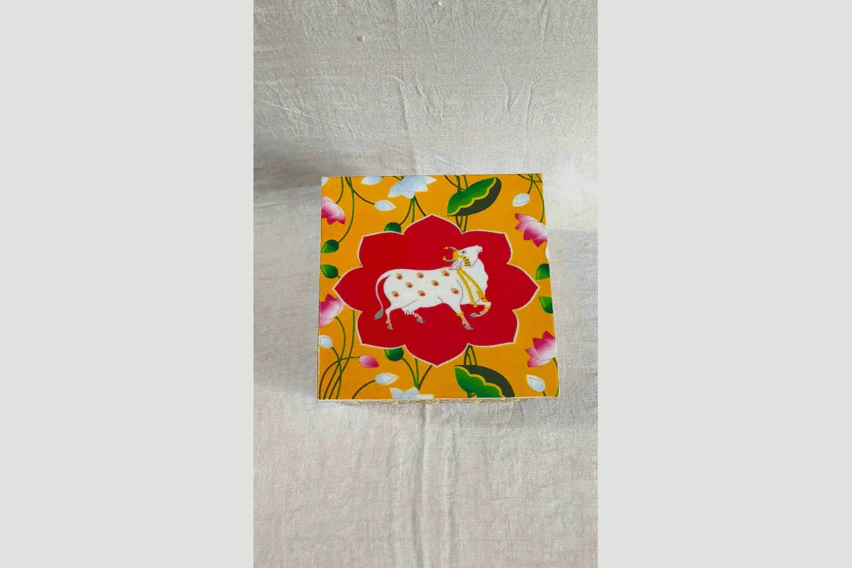 Pichwai Metal Gift Box - Puja Celebrations