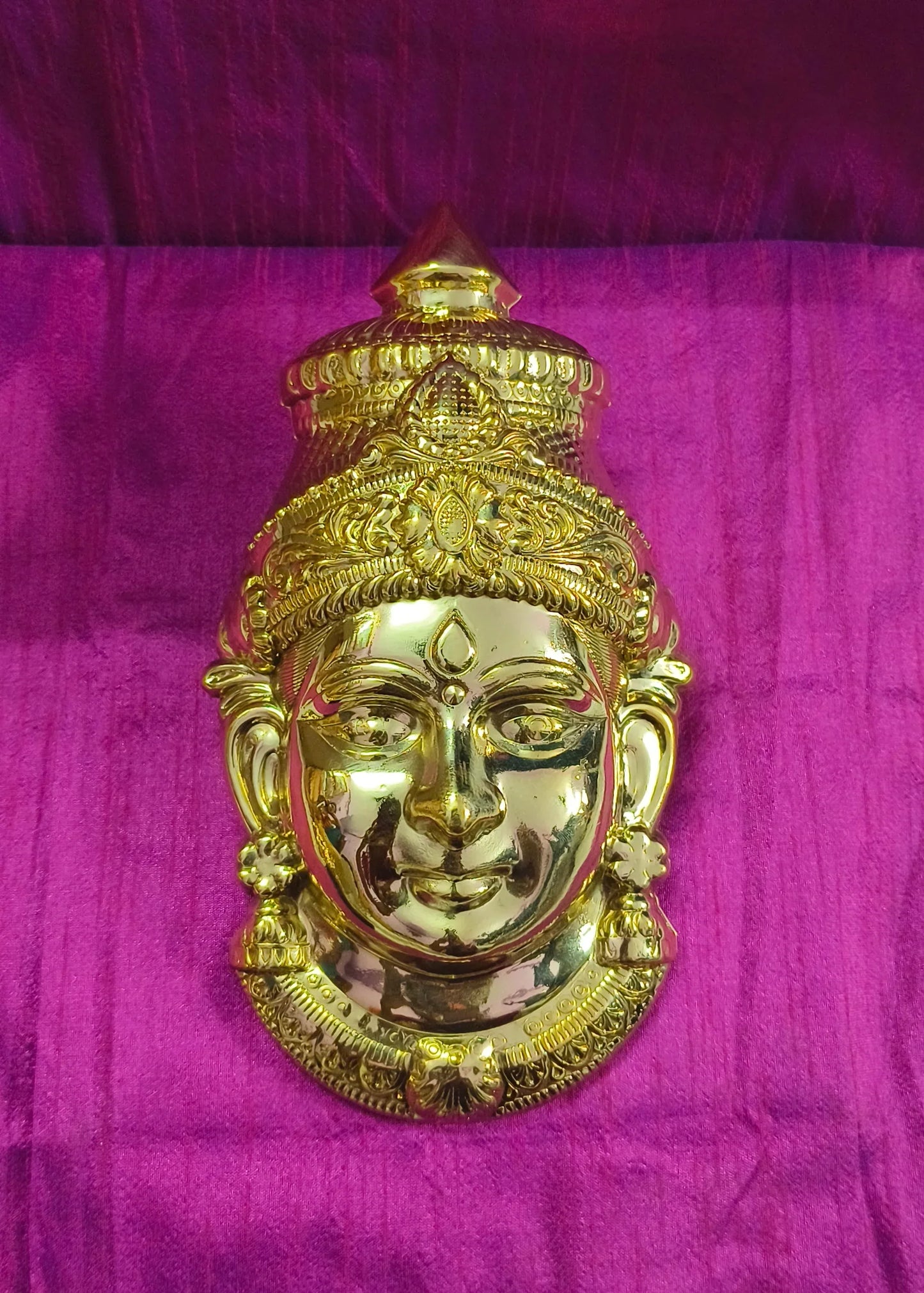 Brass & German Silver Devi Faces - Puja Celebrations