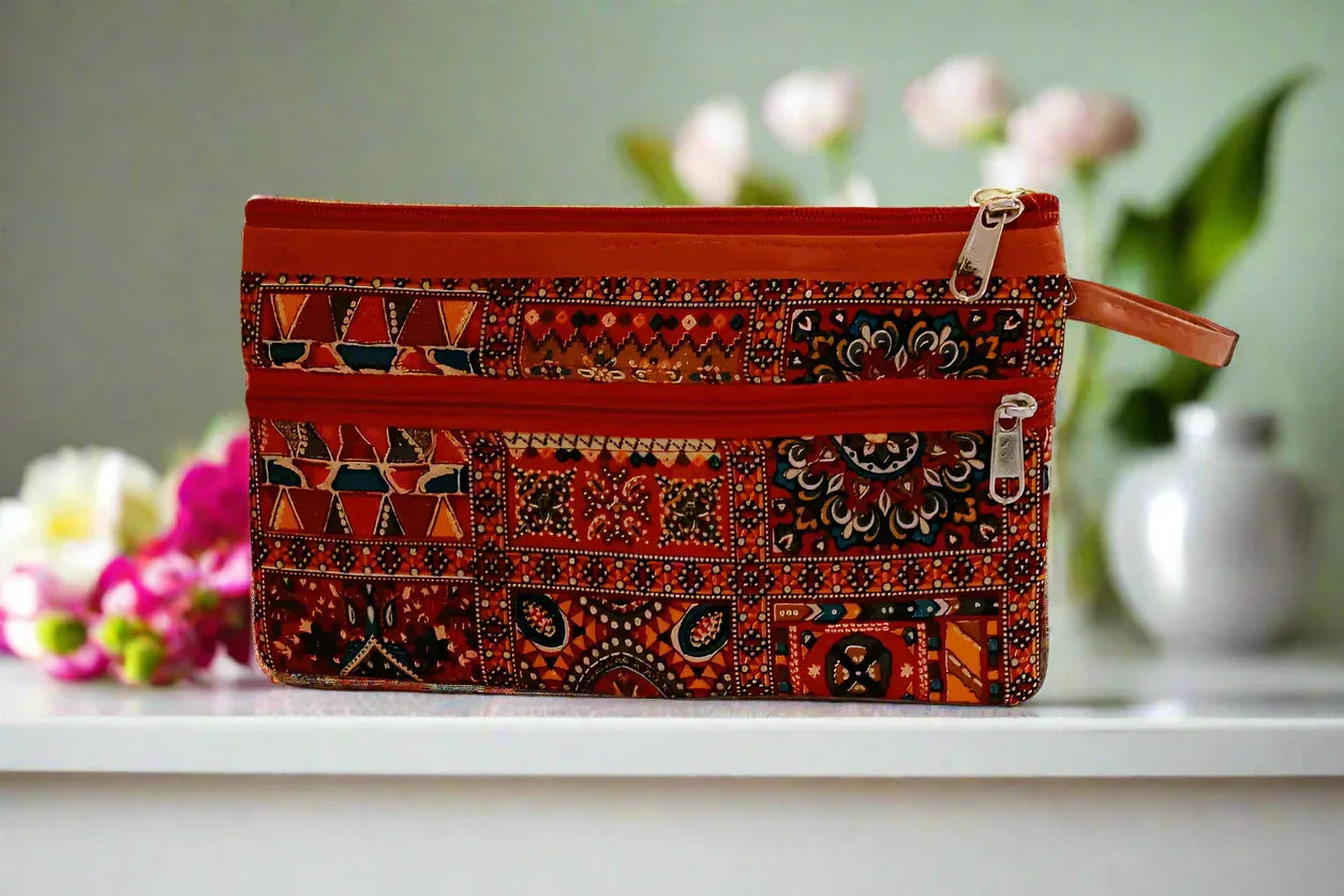 Ikkat Print Purse - Puja Celebrations