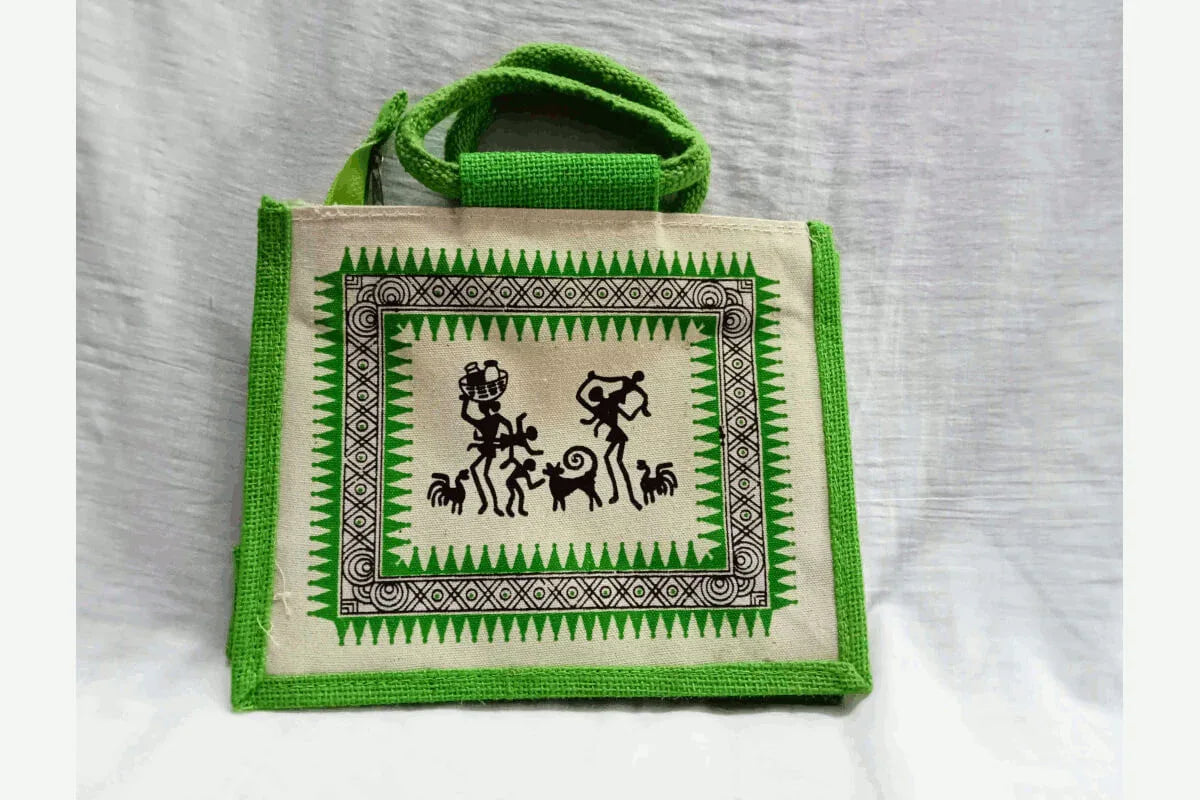 Jute Bag Tribal Design - Puja Celebrations