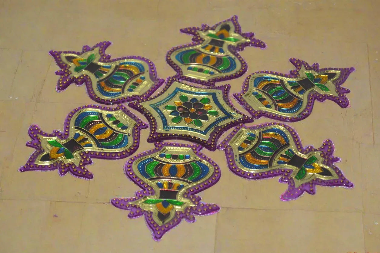 Kalash Meenakari Rangoli - Puja Celebrations