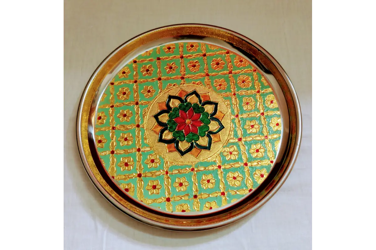 Meenakari_Steel_Plate - Family Functions Return gift
