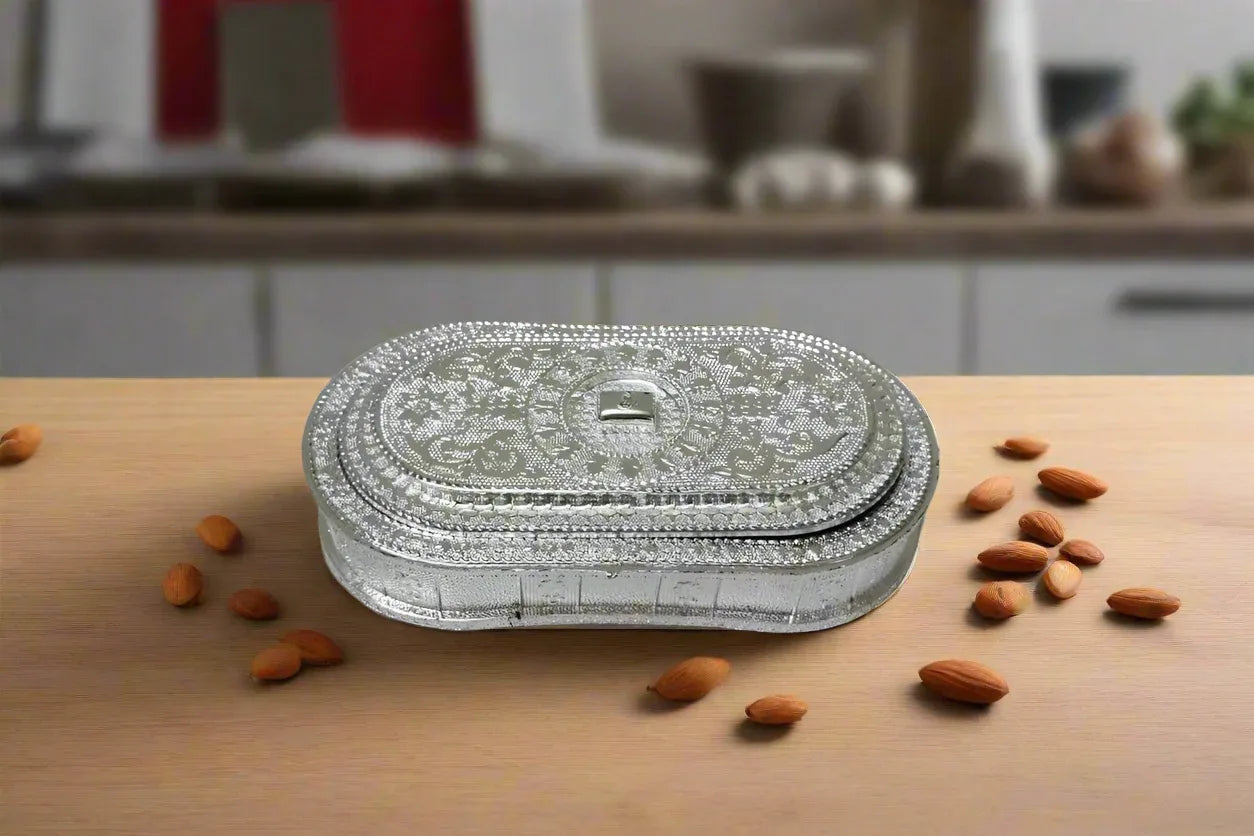 Oval Dry Fruit Box - Puja Celebrations