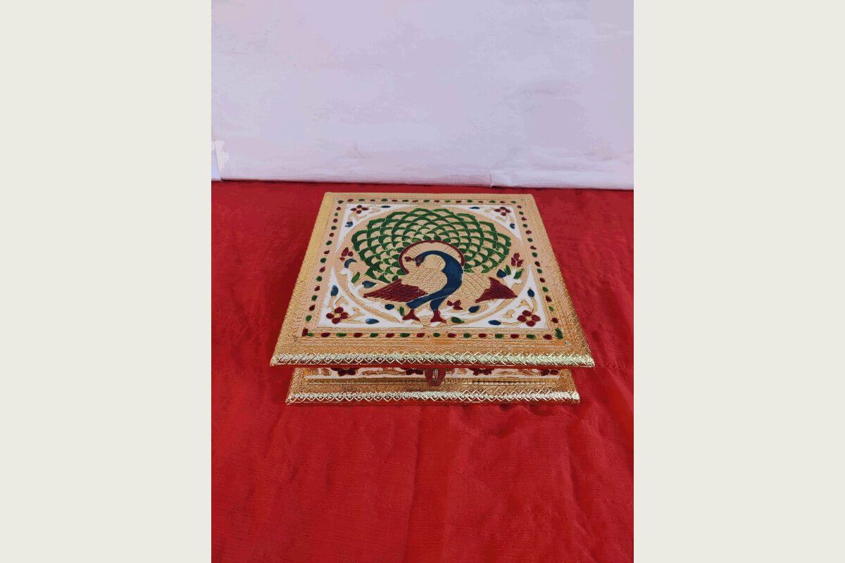 Peacock Meenakari Dry Fruit Box
