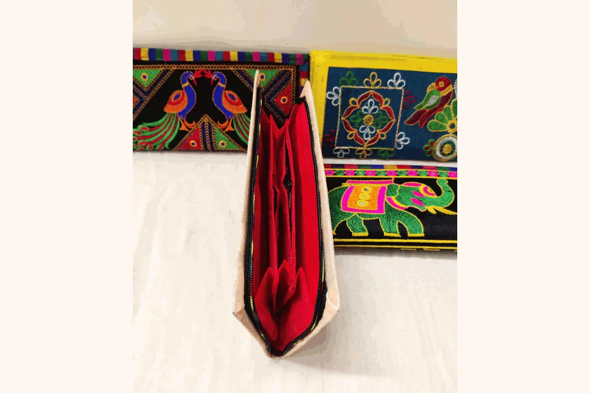Clutch with Embroidery - Puja Celebrations