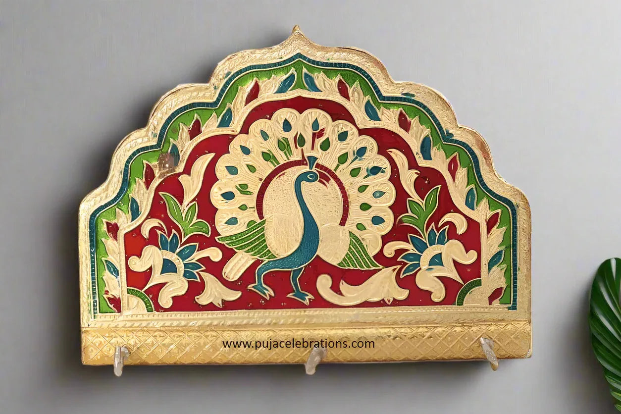 Peacock Design Meenakari Keyholder - Puja Celebrations