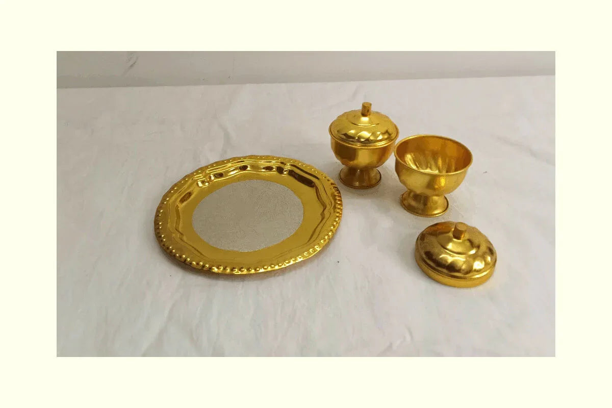 Pooja Plate with Kumkum Box - Puja Celebrations