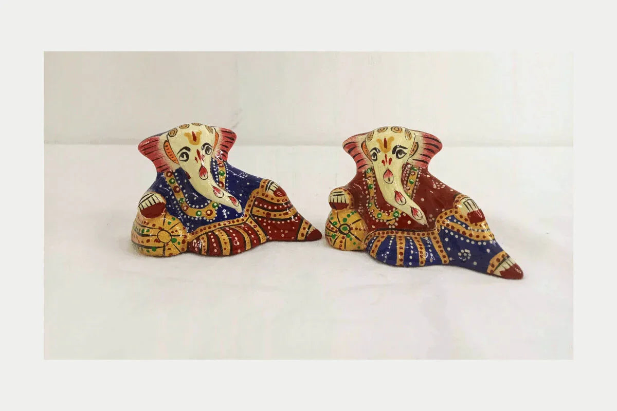 Sitting Meenakari Ganesh - Puja Celebrations