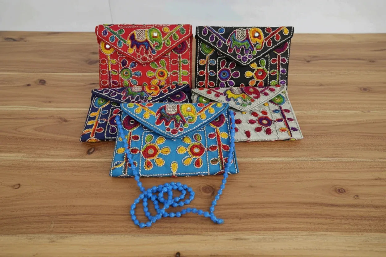 Sling Bag Elephant Embroidery - Puja Celebrations