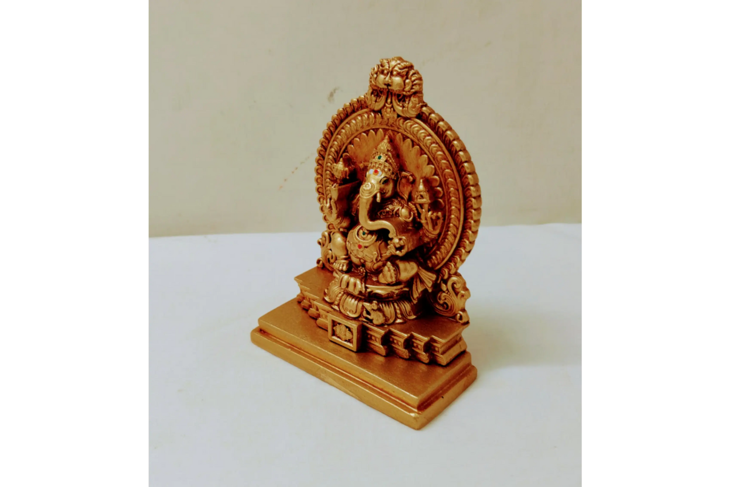 Lord Ganesha idol with fiber finish for home puja temple return gifts by Puja Celebrations.