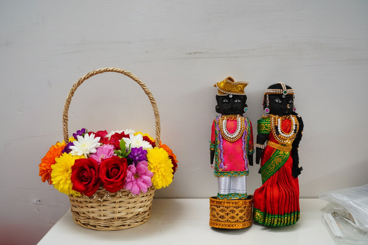 Decorated Wooden Marapachi Doll Pair