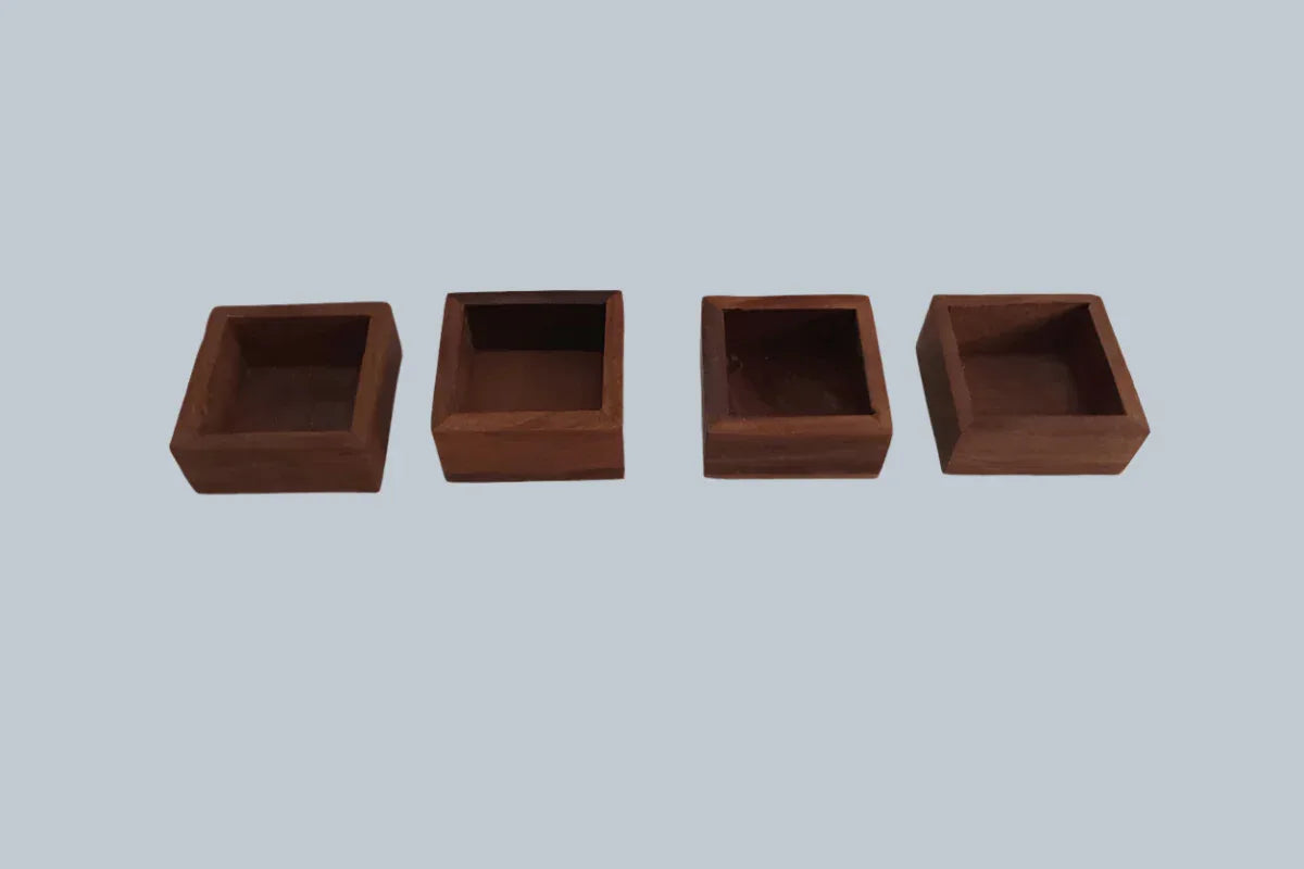 Wooden Container Set of 4 - Puja Celebrations