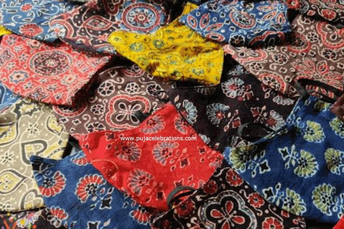 Ajrakh Cotton Face Masks - Puja Celebrations