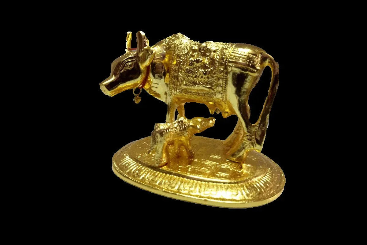 Cow and Calf Super Gold Medium - Puja Celebrations