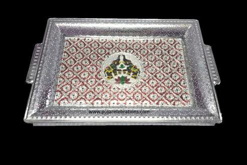 Double Design Meenakari Tray - Puja Celebrations