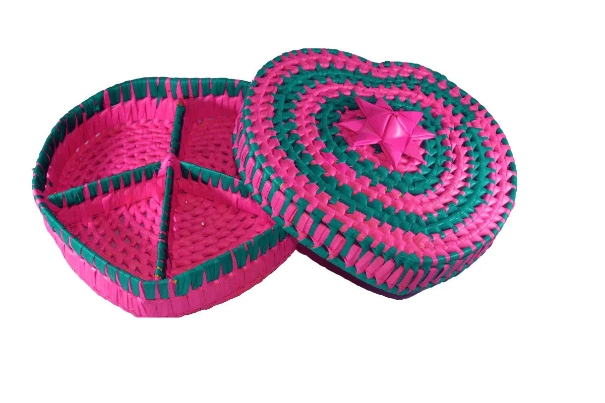 Palm Leaf Heart Shape Box - Puja Celebrations