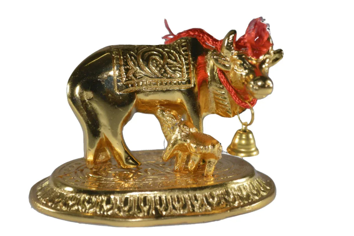 Cow and Calf Small Oxidized - Puja Celebrations