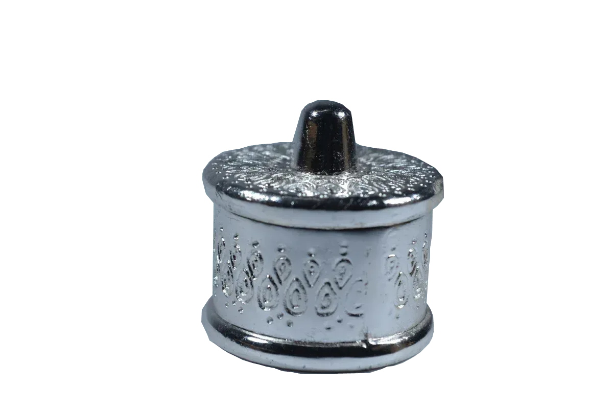 Single Kumkum Box Silver - Puja Celebrations