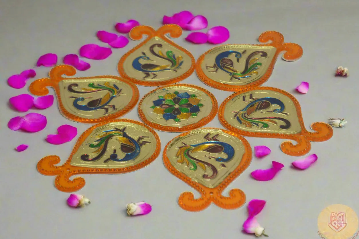 Meenakari Rangoli Peacock - Puja Celebrations