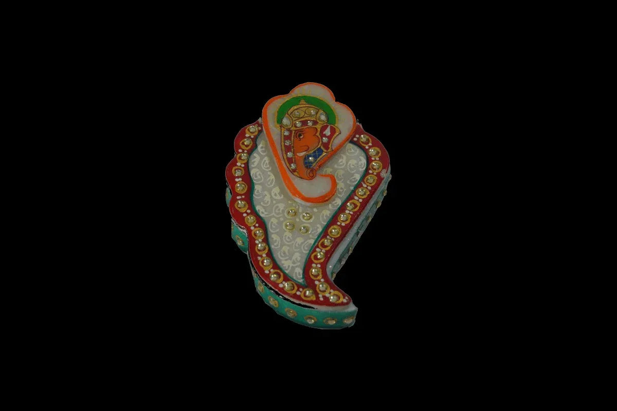 Marble Shankh Ganesh Kumkum - Puja Celebrations