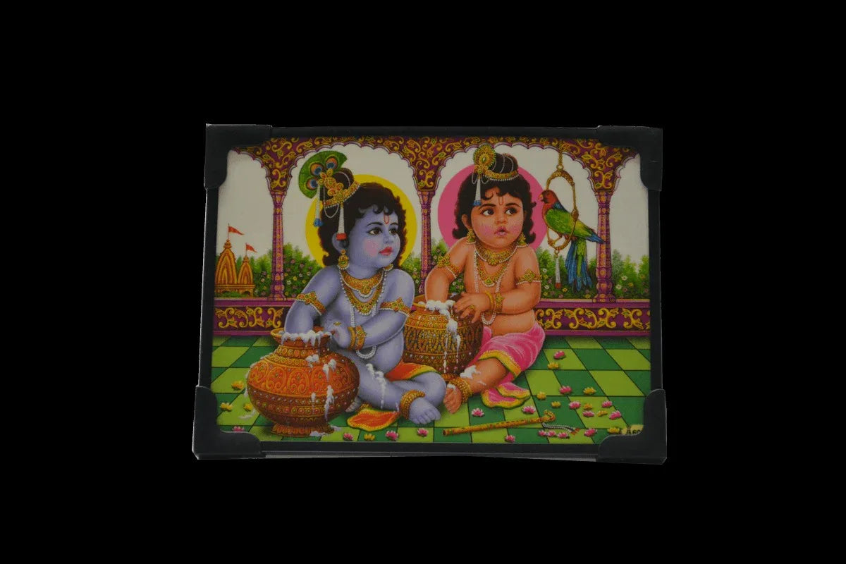 Ladoo Krishna Laminated Photo Frame - Puja Celebrations