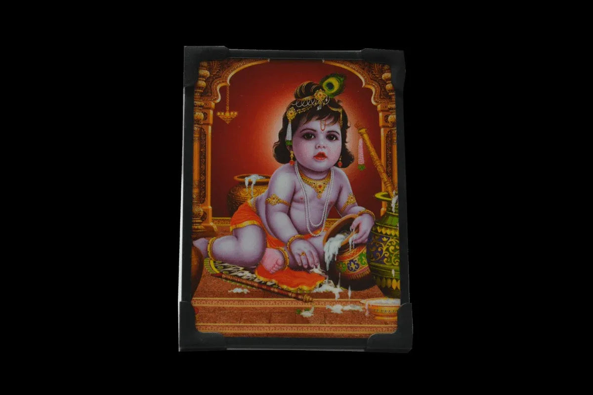 Baby Krishna Photo Frame - Puja Celebrations