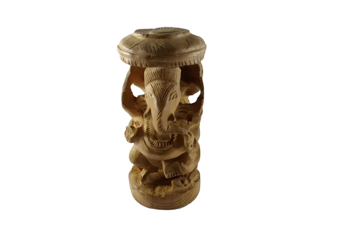 Wooden Ganesh Medium - Puja Celebrations