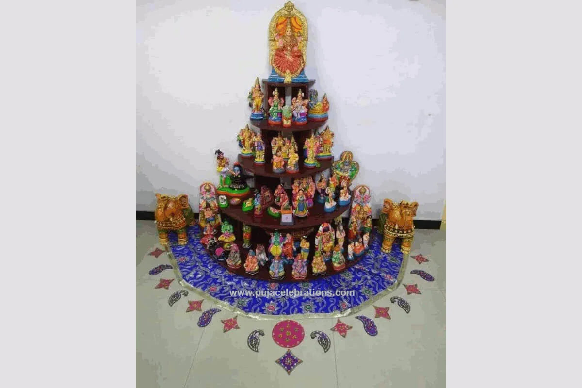 Semi Circular Golu Stand - Puja Celebrations