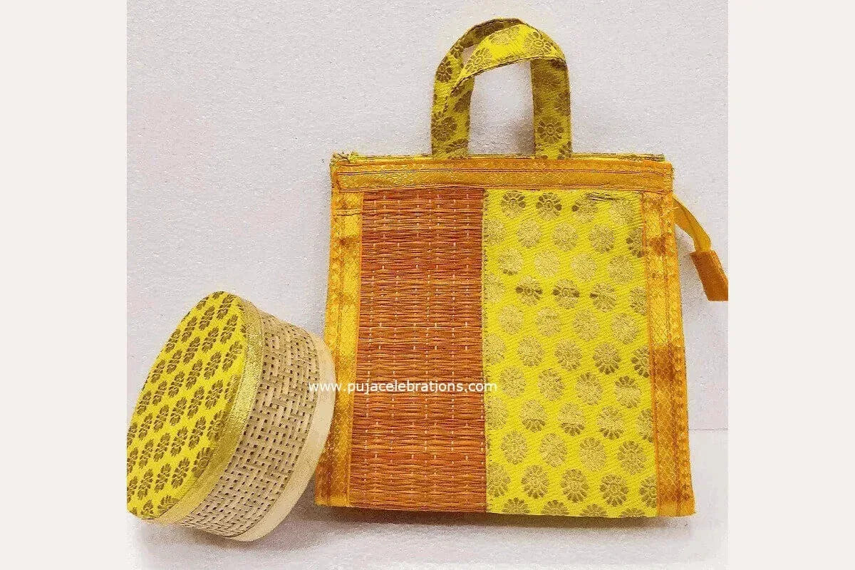Korai Bag and Bamboo Box Combo - Puja Celebrations