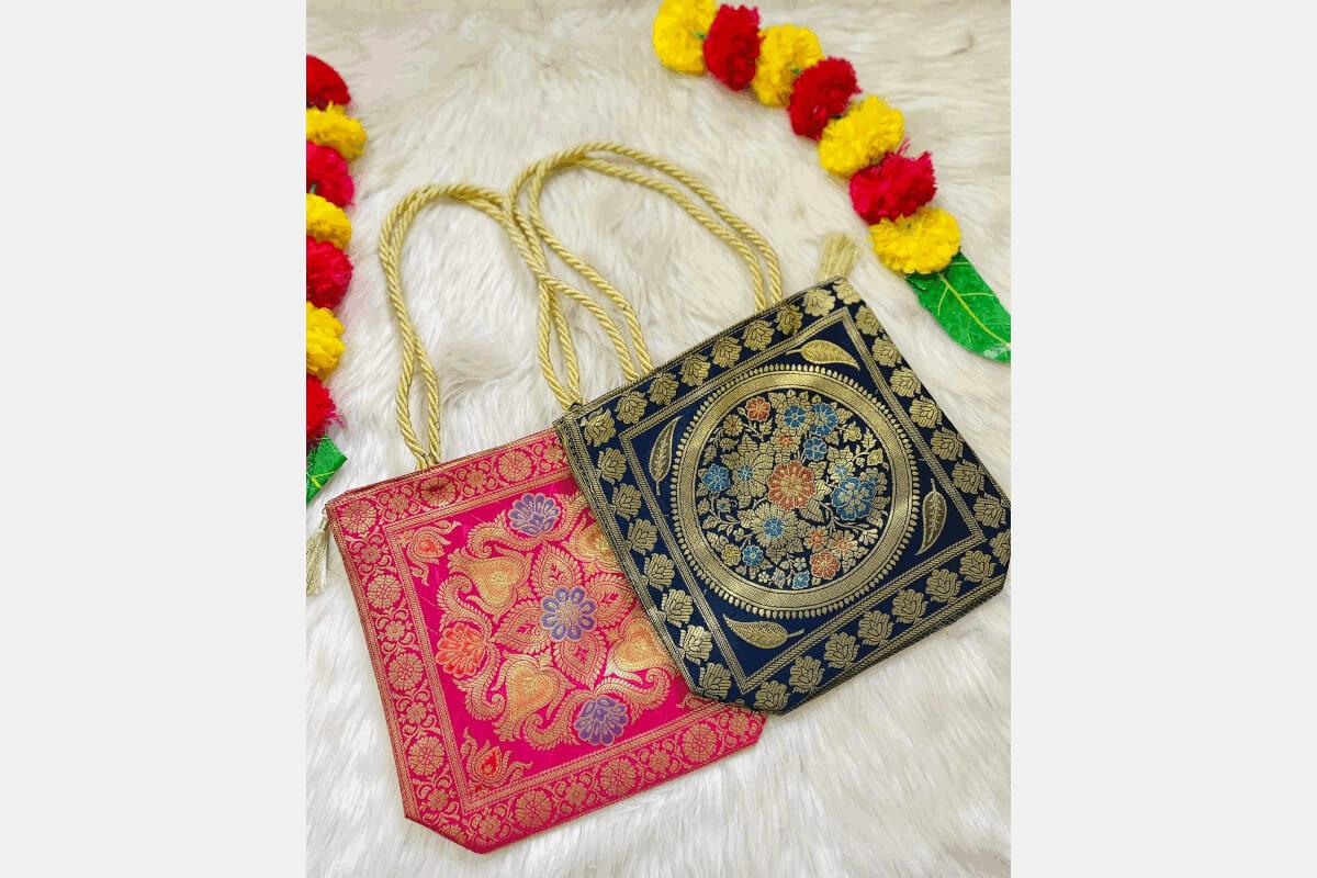 Brocade Print Handbag - Puja Celebrations