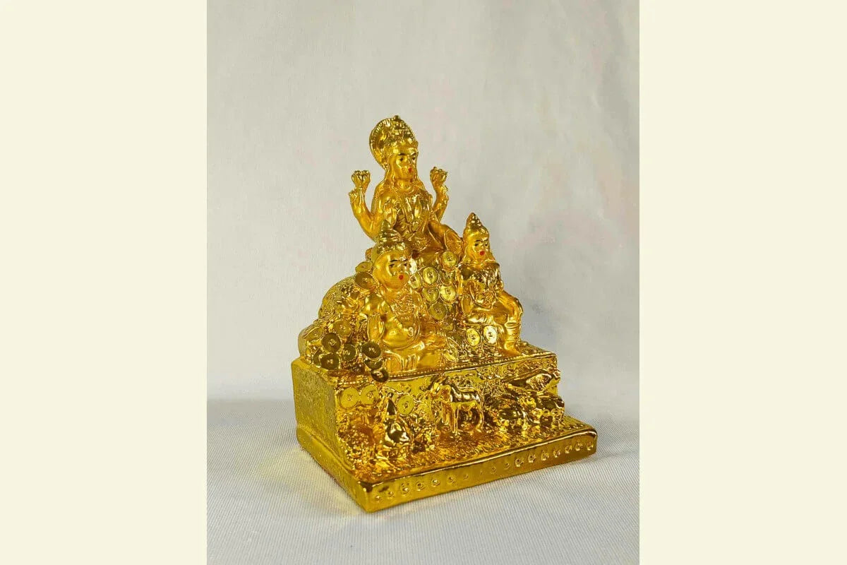 Kubera Lakshmi Statue Gold - Puja Celebrations