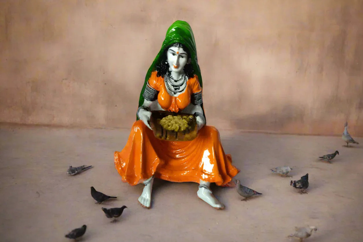 Rajasthani Lady with Winnow - Puja Celebrations