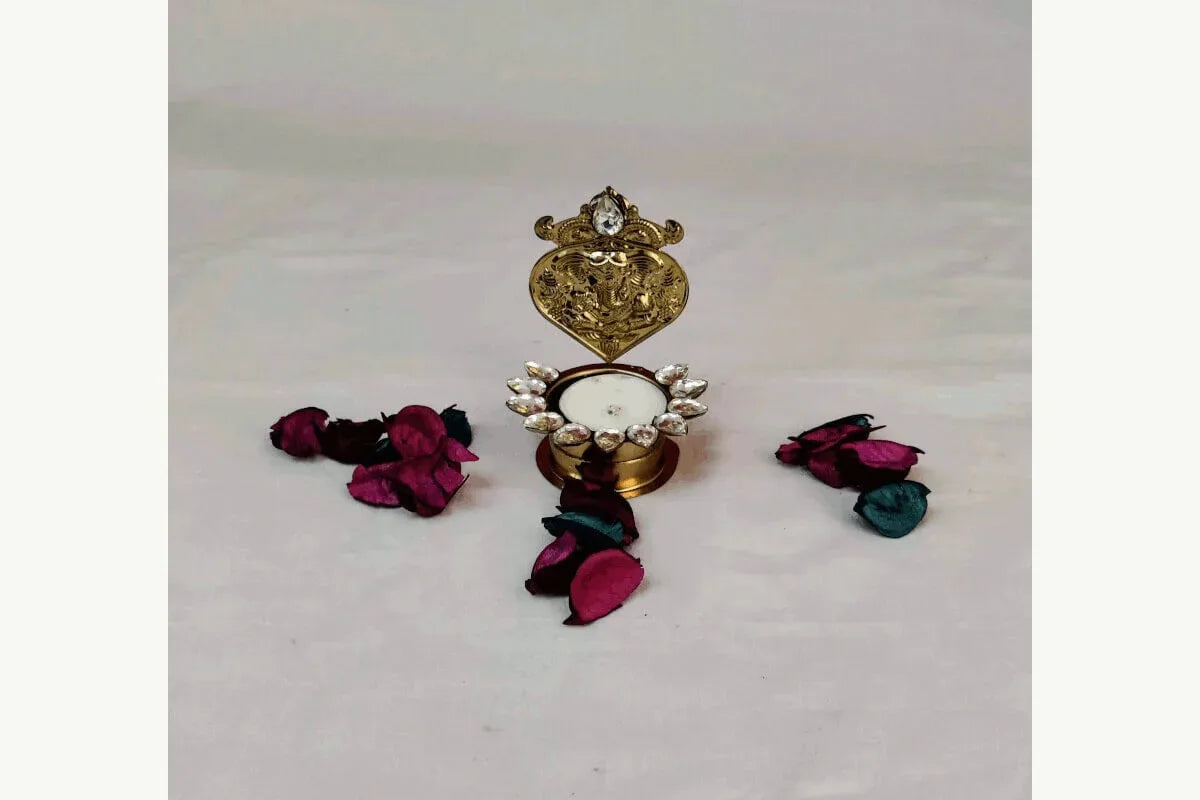 Ganesha Metal Candle Holder - Puja Celebrations