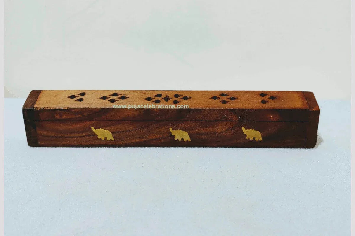 Wooden Sambrani Dhoop Box - Puja Celebrations