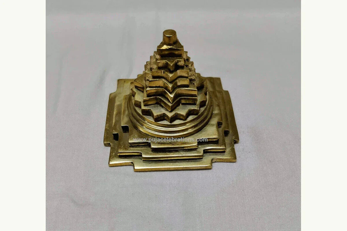 Folding Brass Mahameru Shree Yantra - Puja Celebrations